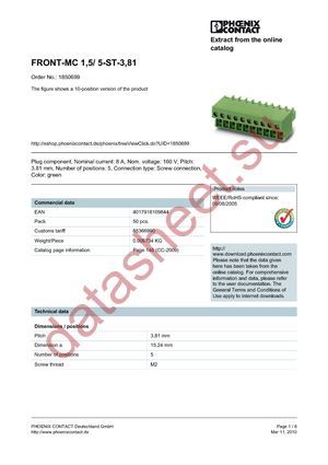 1850699 datasheet  